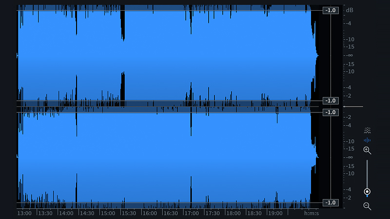 海苔波形になっている音源