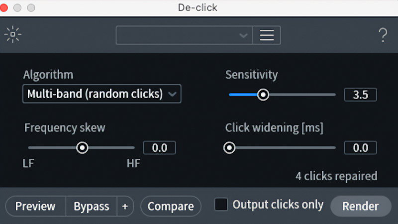 De-Clickのポップアップ画面