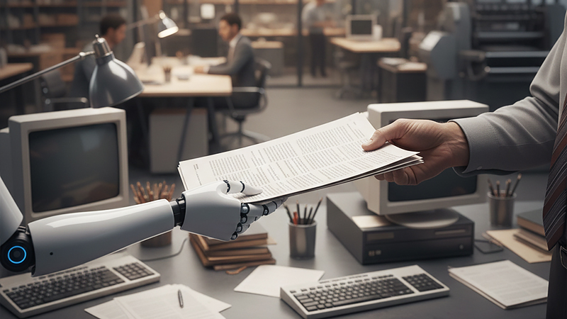 記事の構成案を出すAIのイメージ画像