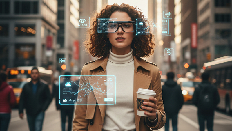 次世代XR技術を利用している女性のイメージ画像