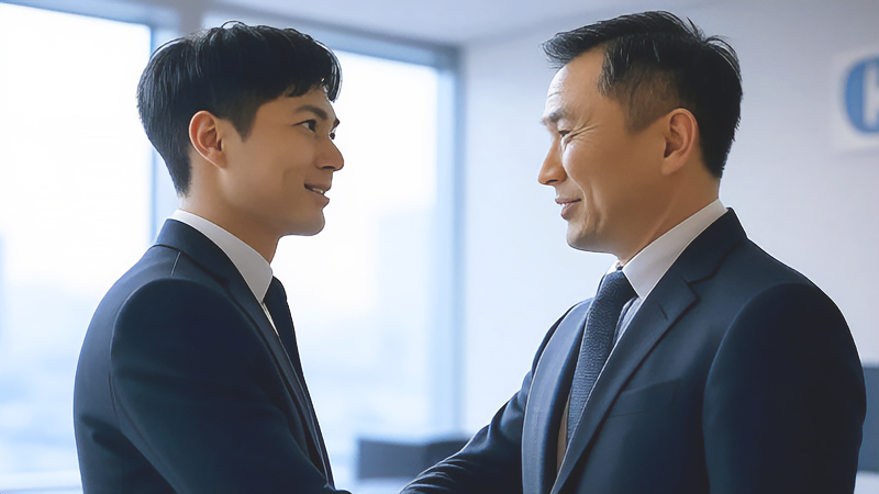 ビジネスシーンでの会話場面イメージ画像