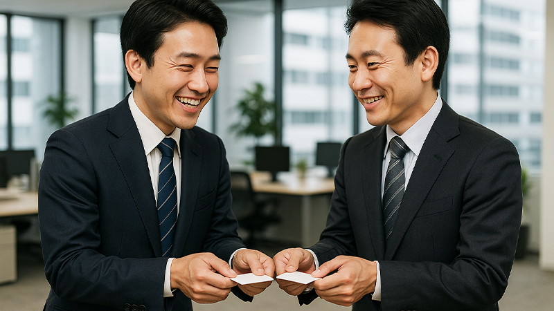 名刺交換と挨拶のイメージ画像