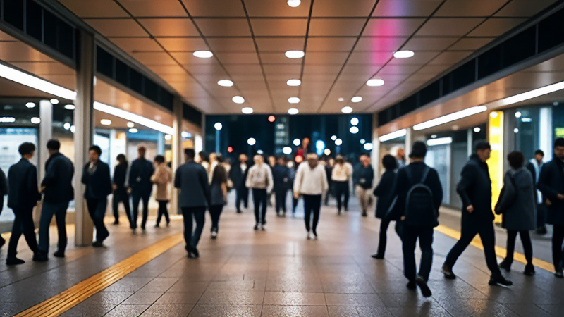 駅構内の雑踏のイメージ画像