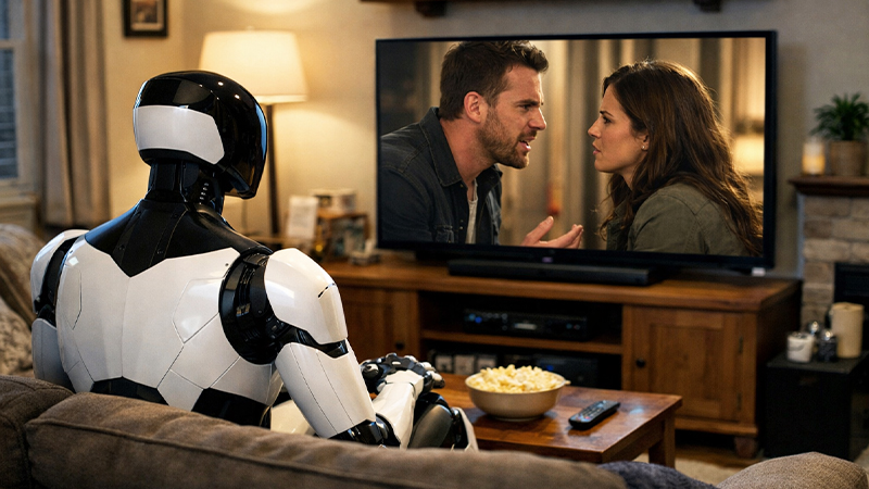 映像を観察しているAIのイメージ画像