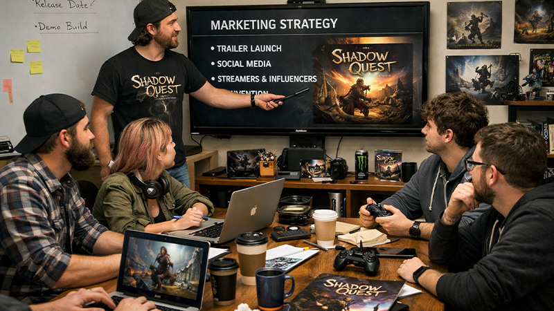 ゲームの販売戦略会議のイメージ画像