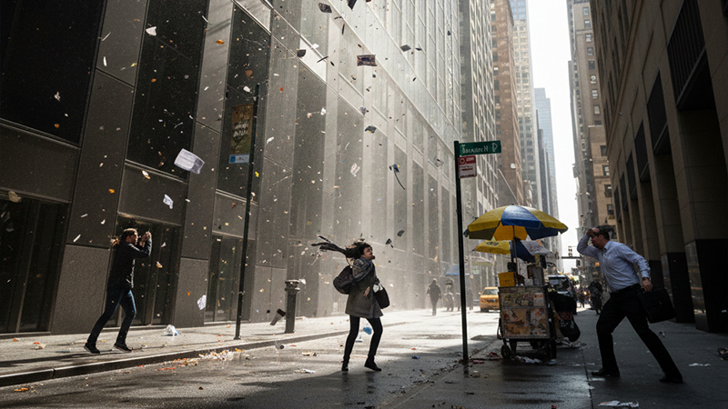 ビル風のイメージ画像