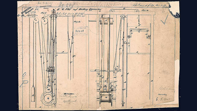 オーチスが提出したエレベーターの特許