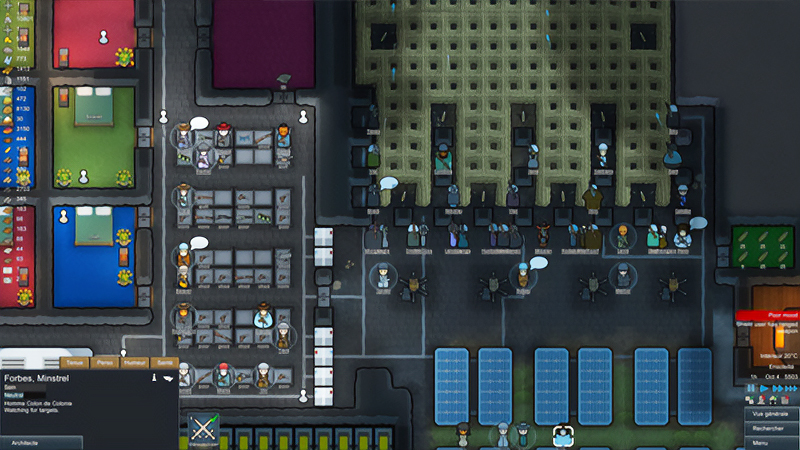 『RimWorld』のプレイ画面