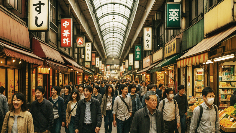 日本の商店街のイメージ画像
