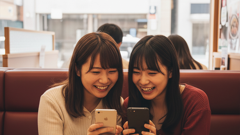 商店街応援プラットフォームのサイトを閲覧している女性のイメージ画像