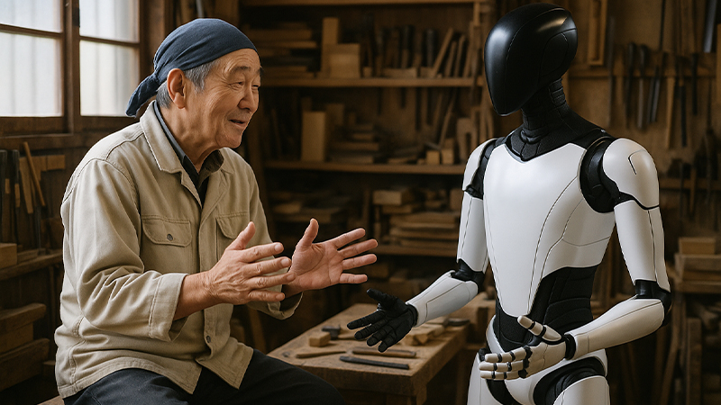 職人とAIロボットのイメージ画像
