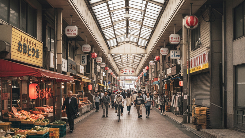 アーケード内の商店街のイメージ画像