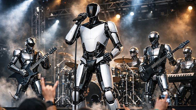 バンド演奏するAIのイメージ画像