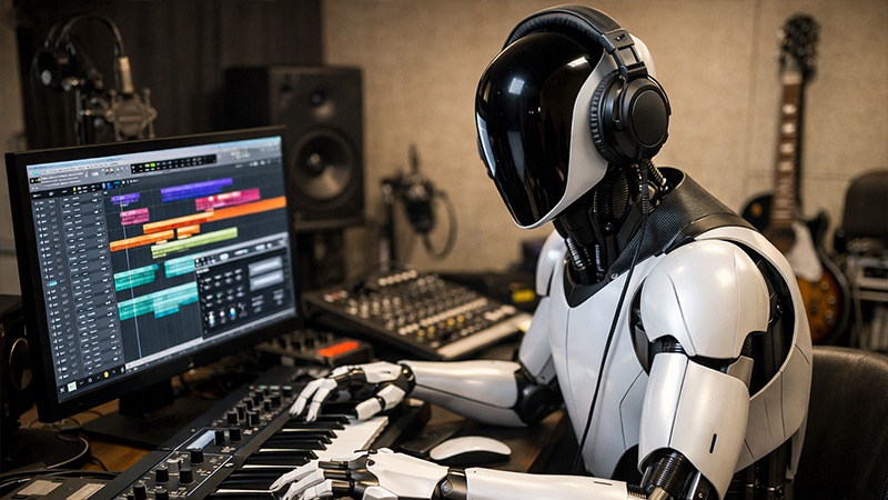 音楽を生み出すAIのイメージ画像