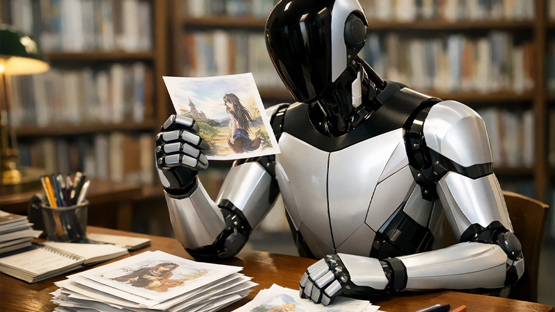 イラストを学習しているAIのイメージ画像