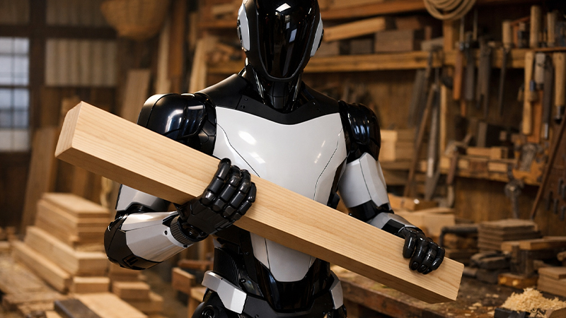 工房内で働くAIロボットのイメージ画像