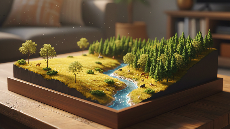 パーリンノイズで生成された地形のイメージ画像