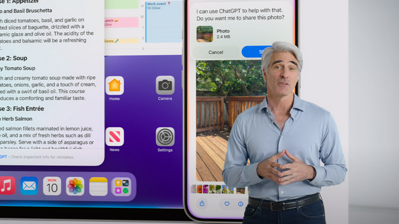 WWDC 2024でApple Intelligenceを紹介するCraig Federighi氏