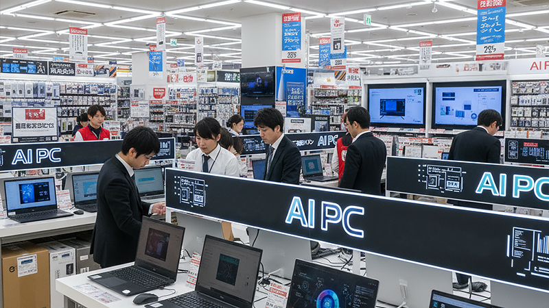 AIパソコンが販売されいてる量販店のイメージ画像