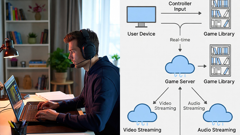 クラウドゲーミングの仕組みのイメージ画像