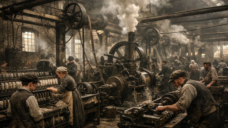 産業革命時代の工場のイメージ画像