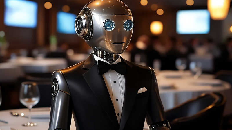 レストランで働くロボットのイメージ画像