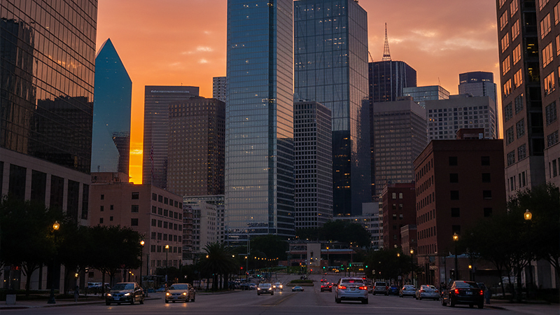 ダラスの夕景のイメージ画像