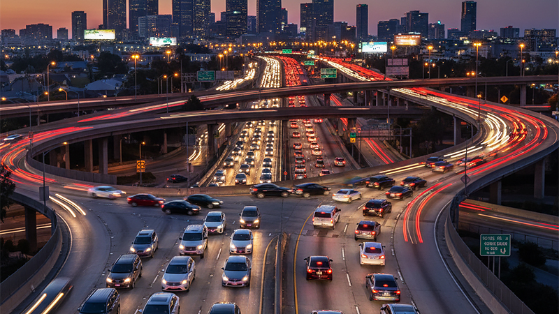 ロサンゼルスの高速道路のイメージ画像