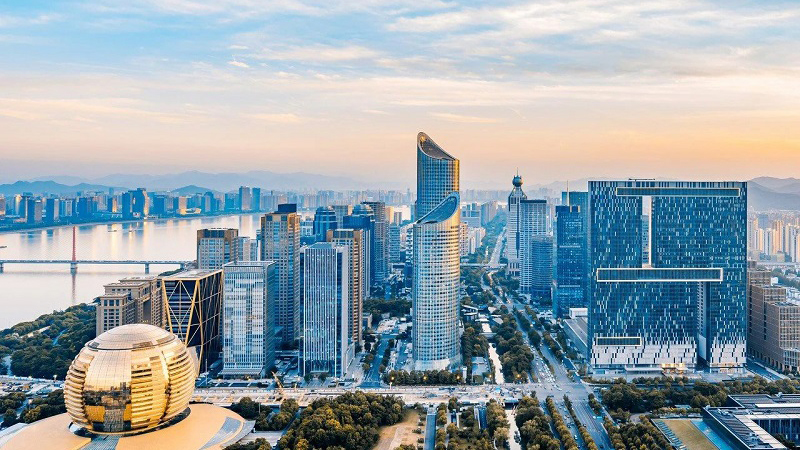 中国・杭州市街地の画像