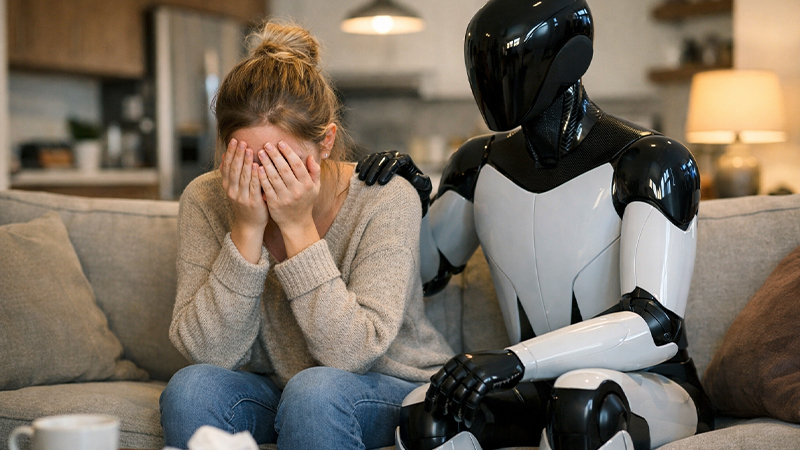 人間に寄り添うAIロボットのイメージ画像