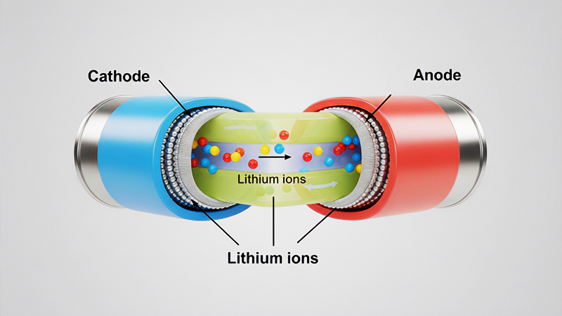 リチウムイオンの移動の様子