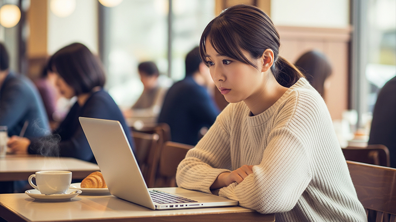 ノートPCのバッテリーが異様に減っているシーンのイメージ画像