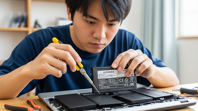 劣化したリチウムイオンバッテリーに対して「やってはいけないこと」のイメージ画像
