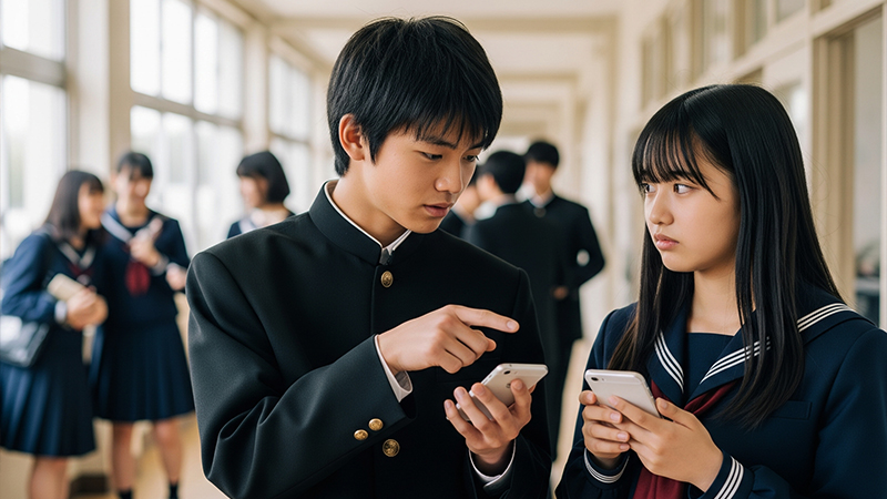 学校内での誤情報拡散のイメージ画像