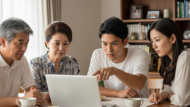 リコール情報を確認する家族のイメージ画像