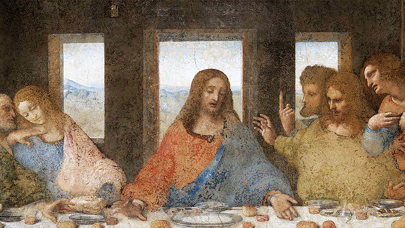 レオナルド・ダ・ヴィンチ作「最後の晩餐」（部分）