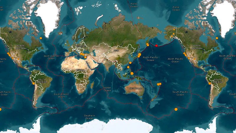 USGSのリアルタイム地震情報