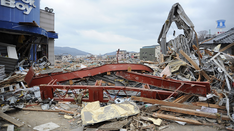 被災した岩手県大船渡市の様子