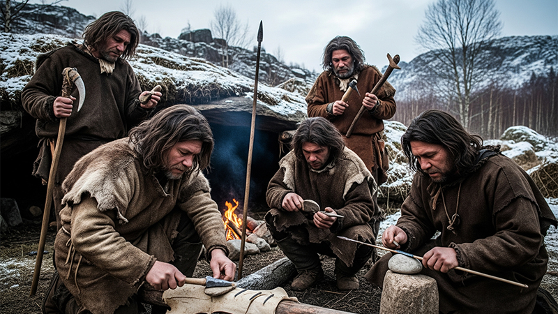 後期旧石器時代の人々のイメージ画像