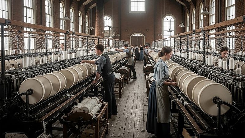 産業革命時のイギリス工場のイメージ画像
