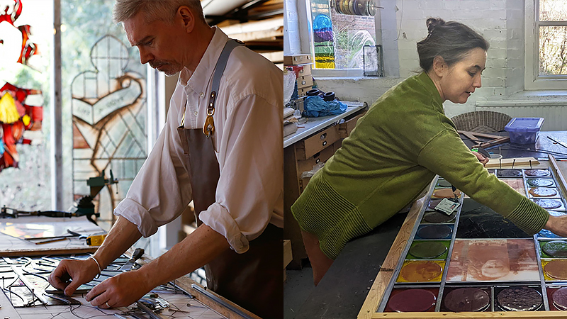 ステンドグラス職人のポートレート