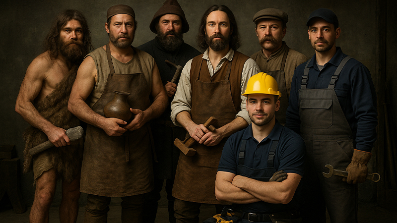 様々な時代の職人のイメージ画像