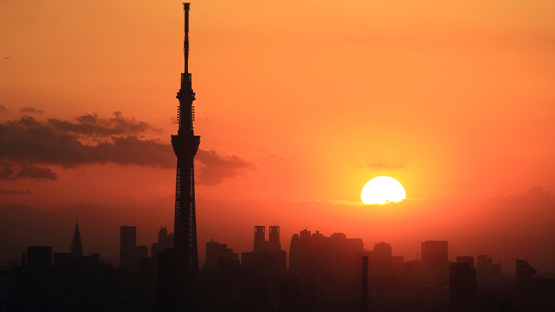 夕景の東京スカイツリー