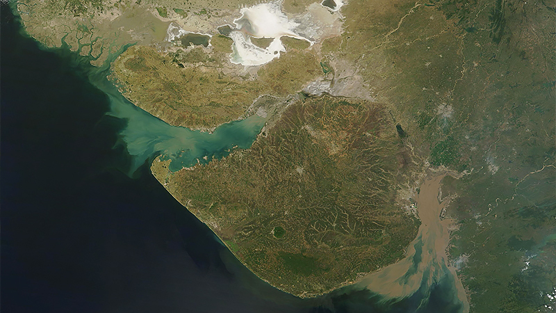 グジャラート州の衛星画像