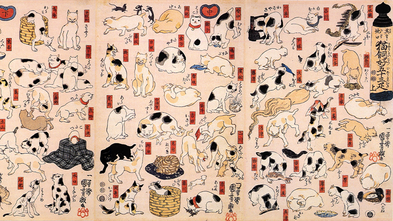 歌川国芳「其まま地口　猫飼好五十三疋」