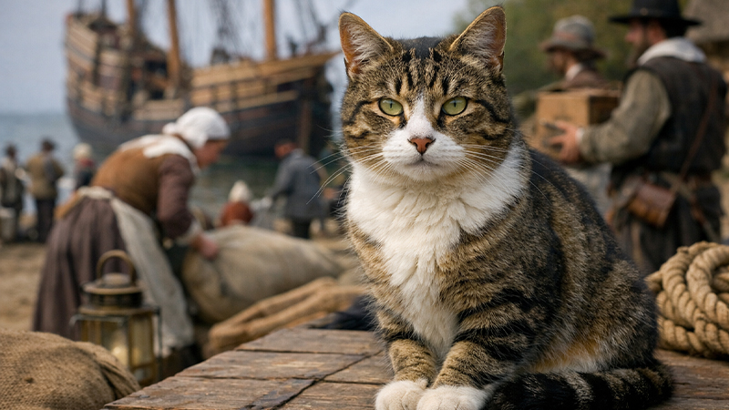 アメリカ大陸に上陸したイエネコのイメージ画像