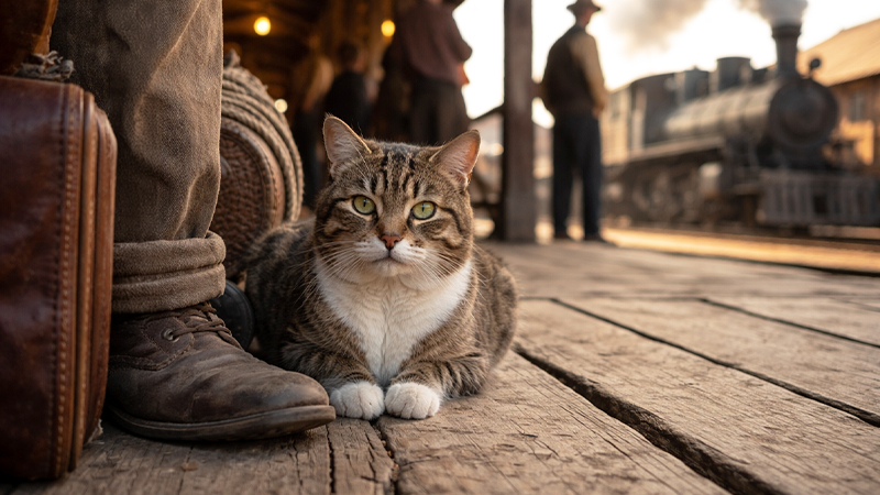 西部開拓時代の猫のイメージ画像