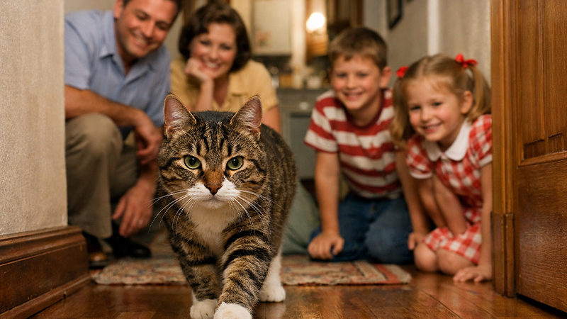 1950年代のアメリカ家庭の飼い猫のイメージ画像