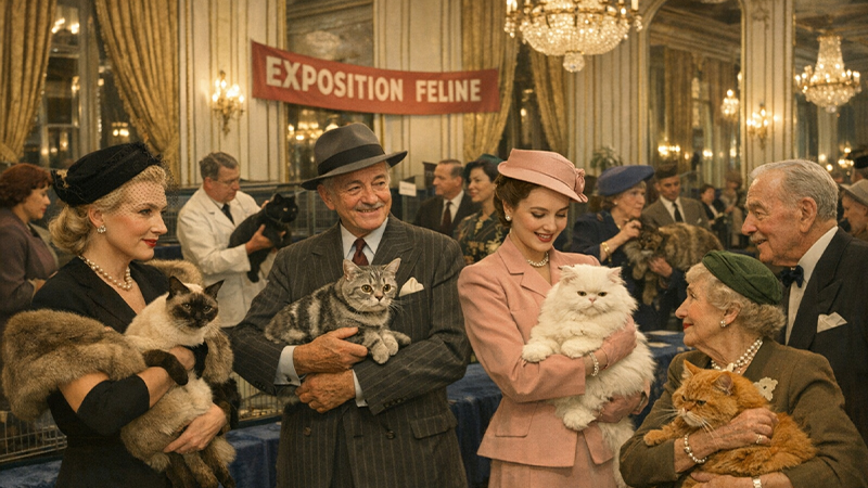 大戦後のパリのキャットショーのイメージ画像