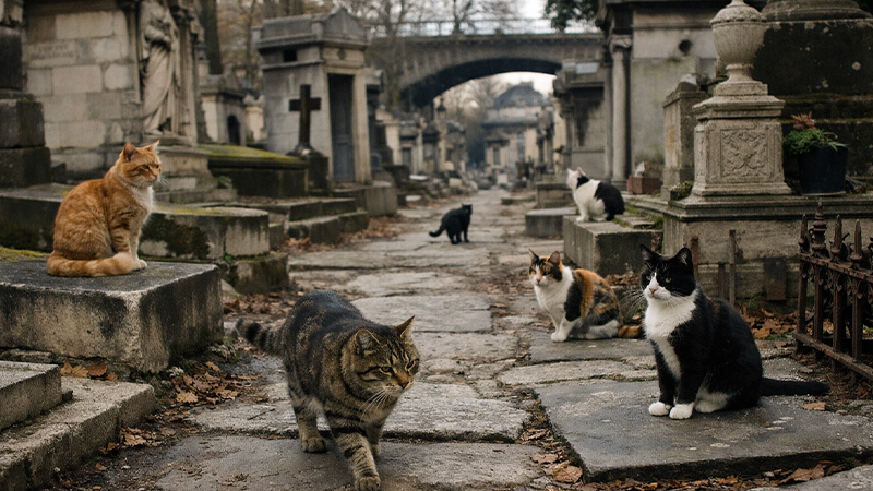モンマルトル墓地の野良猫のイメージ画像